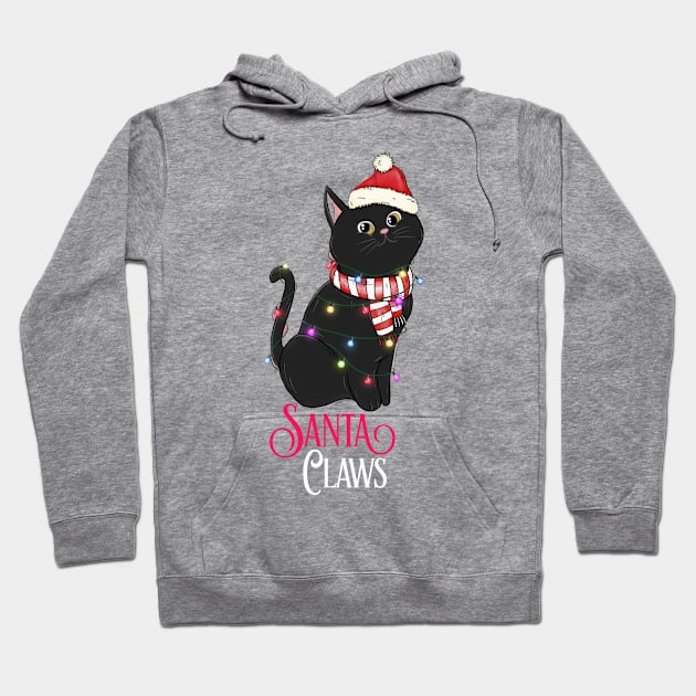 Santa claws, funny Christmas cat Hoodie by Totallytees55